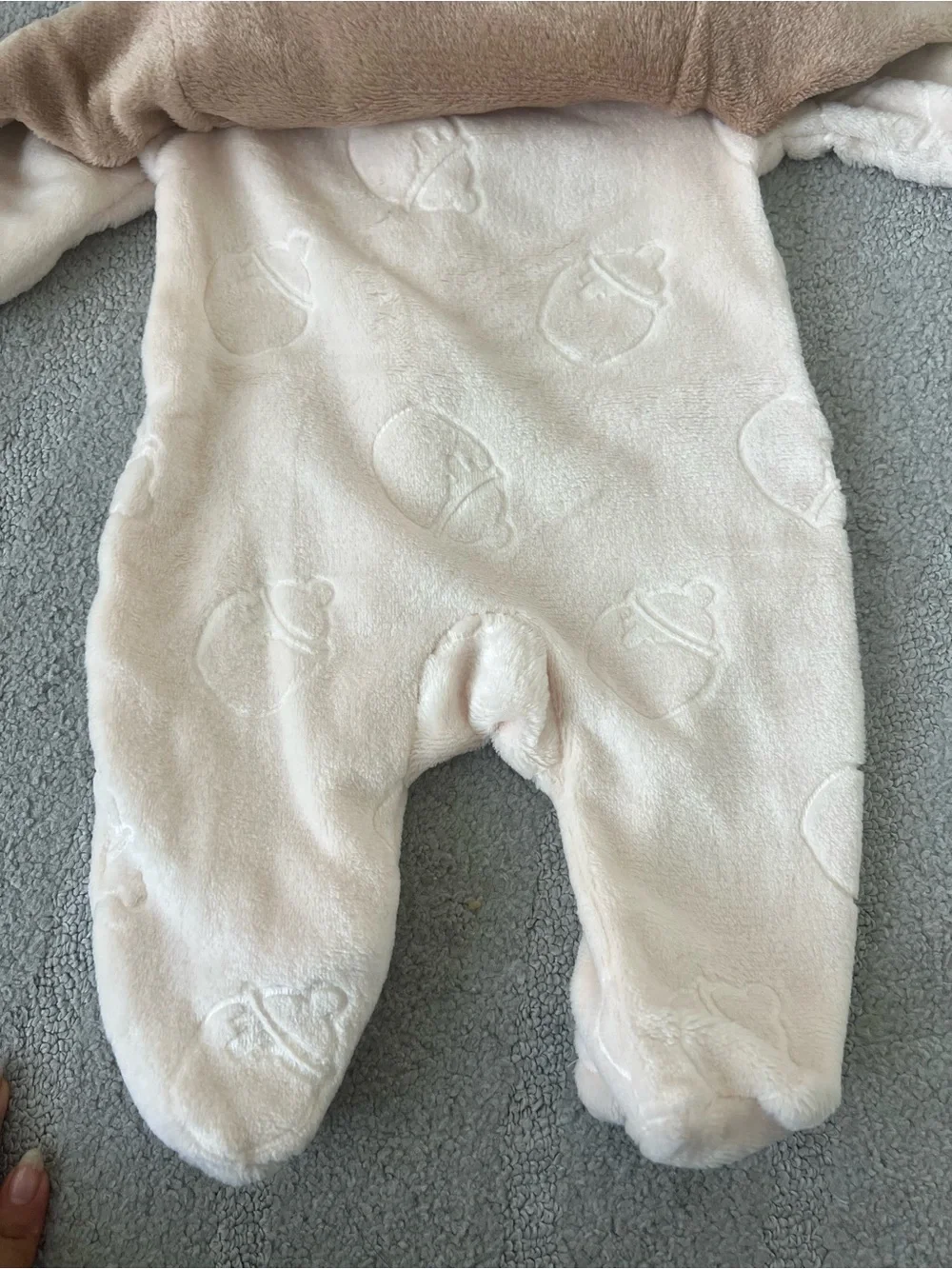 Plush Teddy Bear Hooded One-Piece (2) - Brown - Picture 3 of 6
